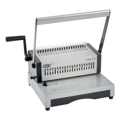 Afbeelding van GBC CB25 Pro Handmatige Pons en Bindmachine voor zwaar gebruik Capaciteit 500 A4 vellen Zilver