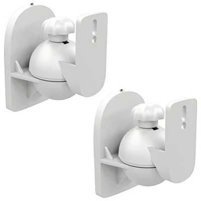 Afbeelding van deleyCON 2x Universal Luidspreker Muurbeugel Beugel Boxen Houder Draaibaar + Kantelbaar tot 3,5 Kg Plafondmontage Wandmontage Wit
