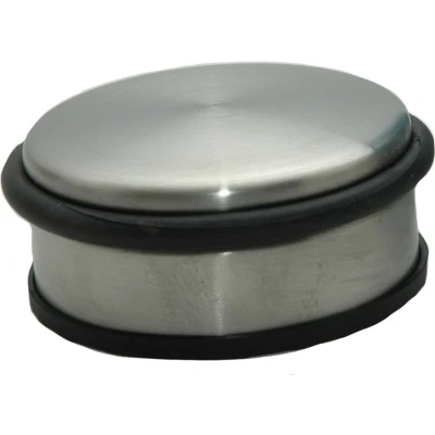 Afbeelding van Deurstopper RVS rond 11,5 x 6 cm Deurstop 1,1 kg