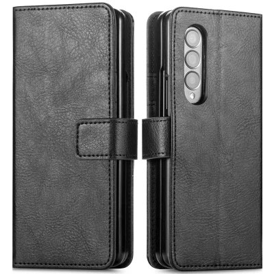 Afbeelding van Samsung Galaxy Z Fold 4 Hoesje Kunstleder iMoshion Bookcase Zwart Telefoonhoesje