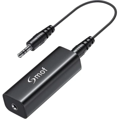 Afbeelding van Smof Ruisisolator met aardlus voor autoradio/stereo installatie stereosysteem thuisstereosysteem (elimineer het zoemende geluid volledig) 3,5 mm audiokabel, audio isolatietransformator