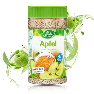 Afbeelding van KING GEORGE Royal Tea Time, appel instant drank 6 x 400 g, warm en koud een genot, thee met appelsmaak, levert tot 4 l, zwarte extract