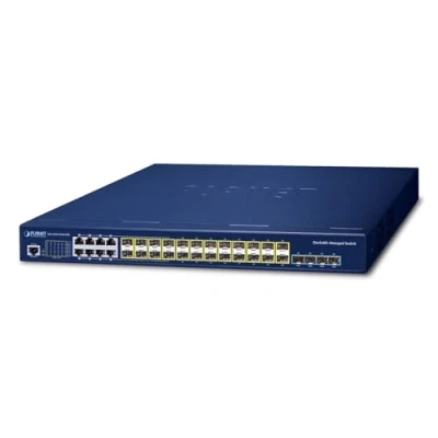 Afbeelding van Planet L3 16*GE SFP 8*GE TP/SFP SFP+ SGS 6310 16S8C4XR (28 Havens), Netwerkschakelaar, Blauw