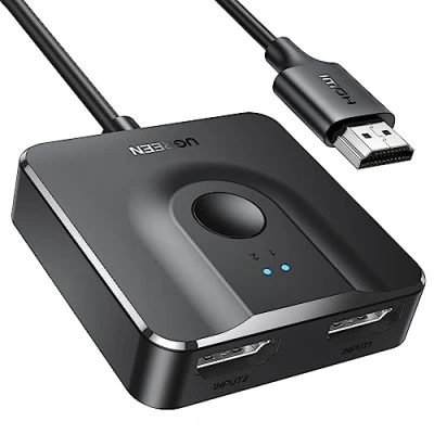 Afbeelding van UGREEN HDMI 2.0 Switch 4K@60Hz 2 in 1 out/ out Splitter Bidirectioneel HDCP 2.2 3D HDR CEC voor PS5/4, Xbox, TV Stick, Box, TV, PC, Monitor, Projector etc.
