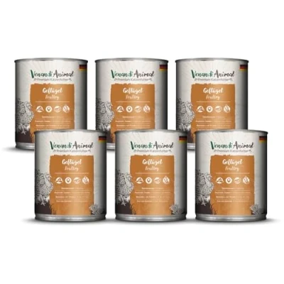 Afbeelding van Venandi Premium Kattenvoer, natvoer, gevogelte, graanvrij met extra vlees, 6 x 800 g (6 stuks)