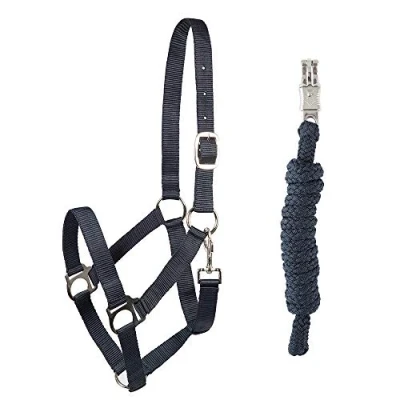 Afbeelding van PFIFF 102931 halster en breiset, kunststof geleidebrei, donkerblauw pony