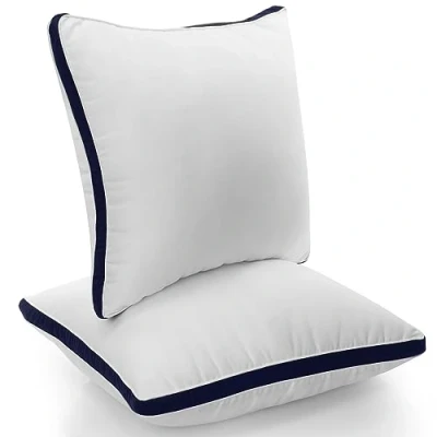 Afbeelding van Utopia Bedding Kussens Set van 2, Beddenkussens, Hoofdkussens Zacht en Ademend Stof met Holle Vezelvulling (65x65 cm, Marineblauw)