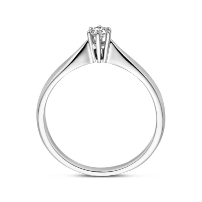 Afbeelding van Trendjuwelier huiscollectie Ring Diamant 0.10ct H SI Witgoud