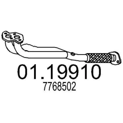 Afbeelding van MTS 01.19910 Uitlaatpijp 700mm voor middendemper FIAT: Barchetta (183) 1.8 16V 1995 2005