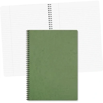 Afbeelding van Clairefontaine 781453C Collection Age Bag Een Spiraalgebonden Notitieschrift Groen A4 21x29,7 cm 100 Gelinieerde Pagina&#039;s met Rand Wit Papier 90 g Glanzende Lederachtige Kartonnen Kaft.