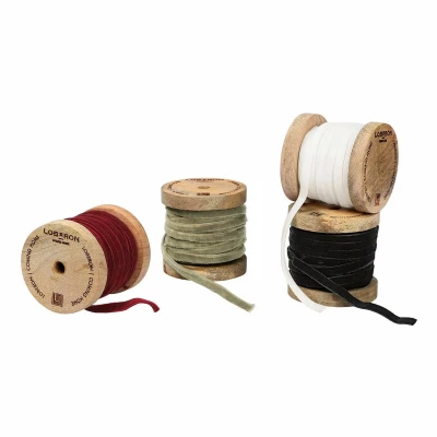 Afbeelding van LOBERON Fluwelen lint set van 4 Hilary bont