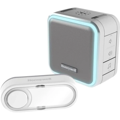 Afbeelding van Honeywell rf 5 compact 6 melodieen deurbel drukknop horizontaal halo verlichting grijs dc515sg
