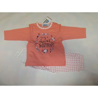 Afbeelding van Wiplala Jen &amp; James Pyjama Meisje Katoen Orange Bloem 4 jaar 104