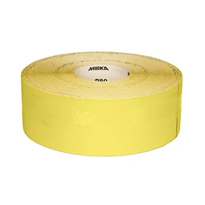 Afbeelding van Mirka Yellow Schuurpapier Schuurrol / 93mm x 50m P180 /schuren hardhout, zachthout, verf, plamuur, kunststof 1 rol