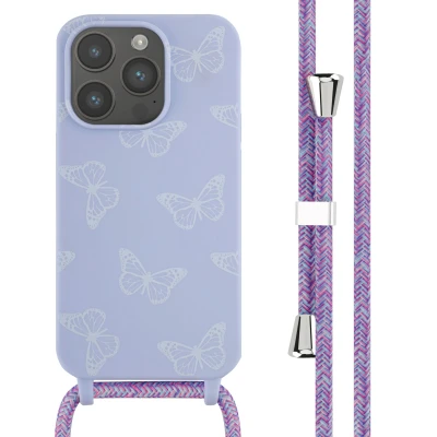 Afbeelding van Apple iPhone 14 Pro Hoesje Siliconen en TPU (zacht) iMoshion Softcase/Koordhoesje/Backcover Butterfly Telefoonhoesje