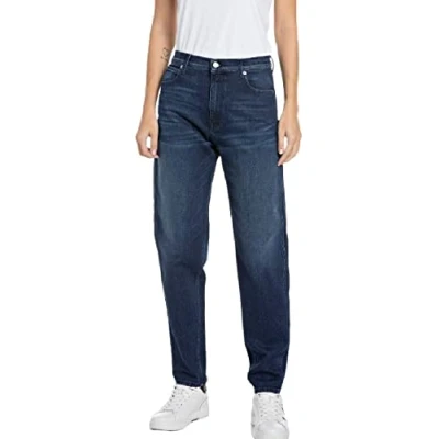 Afbeelding van Replay Keida Baloon fit damesjeans met stretch, 7 donkerblauw., 27W x 28L