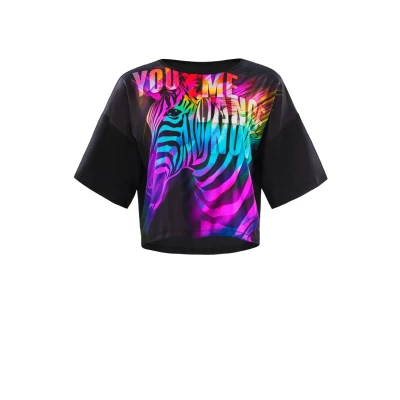 Afbeelding van Winshape Functional SOFT AND Light Longsleeve, Dames, Maat: XXL, Rainbow zebra black