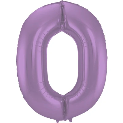 Afbeelding van Folie ballon cijfer 0 Mat Paars Metallic 86cm