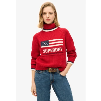 Afbeelding van Superdry Americana gebreide coltrui Dames Sweaters