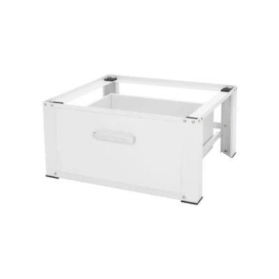 Afbeelding van Wasmachinevoet met lade 63x54 cm Wit staal ML Design