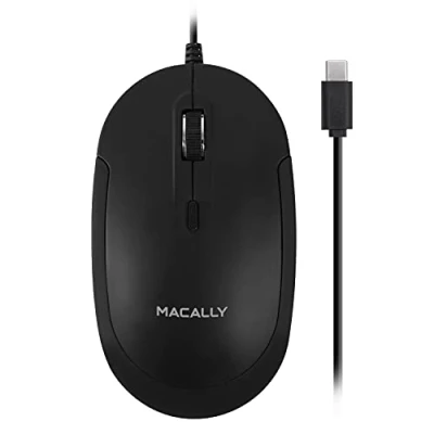Afbeelding van Macally UCDYNAMOUSE B Optische bedrade USB C muis met stille klik Zwart