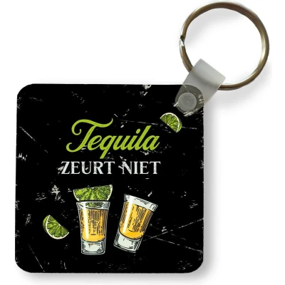 Afbeelding van Sleutelhanger Uitdeelcadeautjes Tequila Quote Glazen Plastic Vaderdag cadeau Geschenk Cadeautje voor hem Tip Mannen