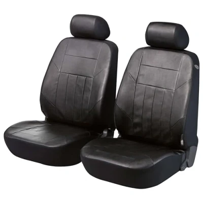 Afbeelding van Auto stoelbeschermer Kunstleer Soft Nappa zwart voor Voorstoelen