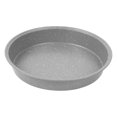 Afbeelding van Ronde bakvorm, anti aanbaklaag, ideaal voor taarten, cakes, taarten en quiche, 24 cm, koolstofstaal, grijs