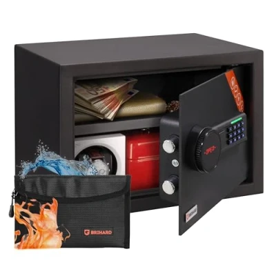 Afbeelding van Brihard Familie Elektronische Thuiskluis 25x35x25cm Code Kluis voor Laptop, A4 Digitaal Toetsenbord Slot Led Screen, Afneembare Plank