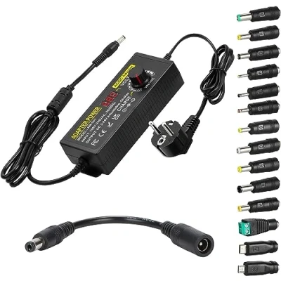Afbeelding van Meiyue 24V 5A Erstelbare Voeding, 3V 120W Verstelbare Voedingsadapter, AC DC spanningsomvormer LED transformator voeding 5,5x2,5mm stekker voor strips, licht, bewakingscamera&#039;s