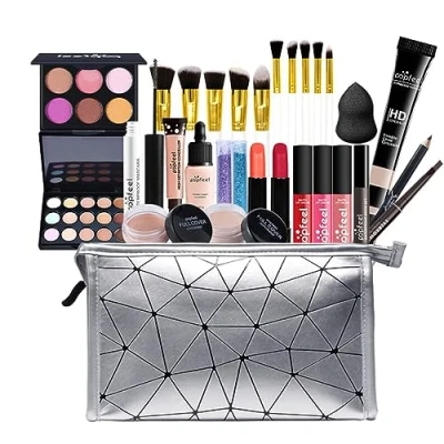 Afbeelding van FantasyDay 28 delige make upset, complete cosmeticapalet, set met oogschaduw, lippenstift, lippenglans, cosmetische borstel, mascara, oogcrème