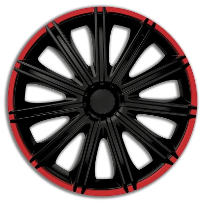 Afbeelding van AutoStyle 4 Delige Wieldoppenset Nero R 14 inch zwart/rood