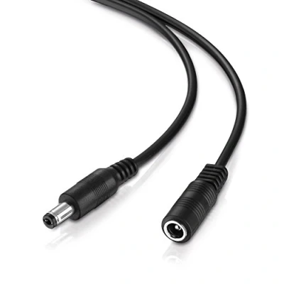 Afbeelding van conecto, Holle stekkerverlenging, laagvoltage oplaadkabel, 5,5 x 2,1 mm stekker naar bus, 5 meter, zwart