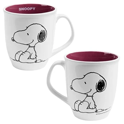 Afbeelding van The Peanuts Mok Snoopy koffiemok keramische wit/rood 280 ml