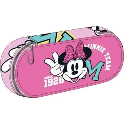 Afbeelding van CERDÁ LIFE&#039;S LITTLE MOMENTS ovaal pennenetui Minnie, Fuchsia, 8,5 x 5 22,5 cm, ritssluiting, veelzijdig en duurzaam, origineel product, ontworpen in Spanje, etui minnie