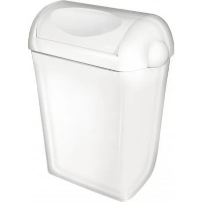 Afbeelding van PlastiQline afvalbak 43l met swing deksel PQSA43 wit