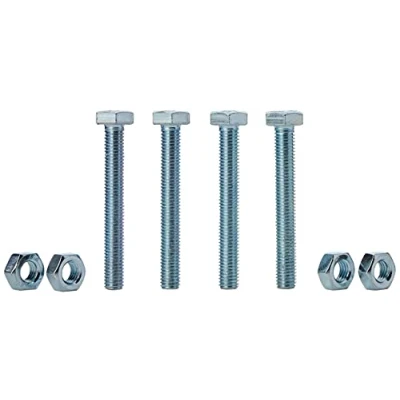 Afbeelding van Merriway BH02769 (4 stuks) stalen zeskantbouten met moeren M10 x 75 mm helder verzinkt pak van 4 stuks