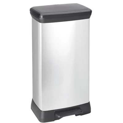 Afbeelding van Curver Decobin Prullenbak 50L 39x29x72 cm Zilver Metallic