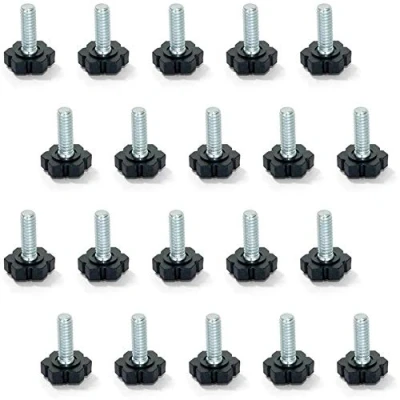 Afbeelding van Emuca 2020105 verstelbare voet voor meubels, schroefdraad M6x20mm, set van 20 stuks