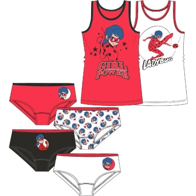 Afbeelding van Miraculous Ladybug ondergoed 6 delige set 4x onderbroek + 2x hemd maat 122/128