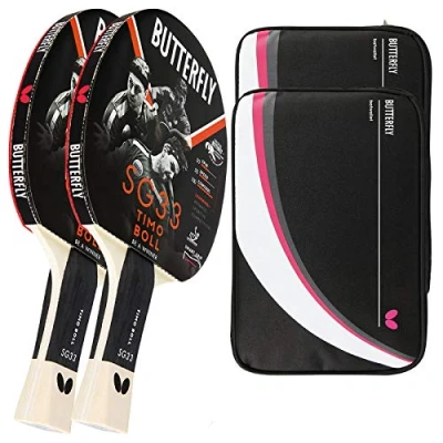 Afbeelding van Butterfly® Timo Boll SG33 tafeltennisbatje, tafeltenniracket hobby &amp; vrije tijd, ambitieuze vrijetijdsspeler, hoogwaardig, ITTF gecertificeerde addoy coating, concave greepvorm met smart.grip