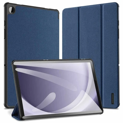 Afbeelding van Samsung Galaxy Tab A9 Plus Hoes: Dux Ducis Domo Bookcase Donkerblauw Kunstleder Tablet Hoezen