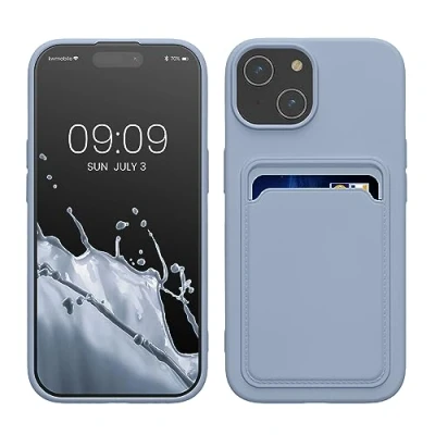 Afbeelding van kwmobile telefoonhoesje compatibel met iPhone 15 hoesje Case pasjeshouder Smartphone cover in lavendel