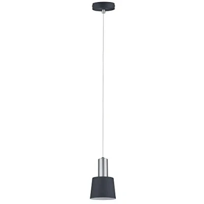 Afbeelding van Paulmann 79691 Neordic Haldar hanglamp max. 1x20W voor E14 lampen plafondlamp donkergrijs/mat chroom 230V metaal zonder gloeilampen