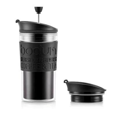 Afbeelding van Bodum K11102 01 Travel Press Koffiezetapparaat met extra drinkopzetstuk, 0,35 l