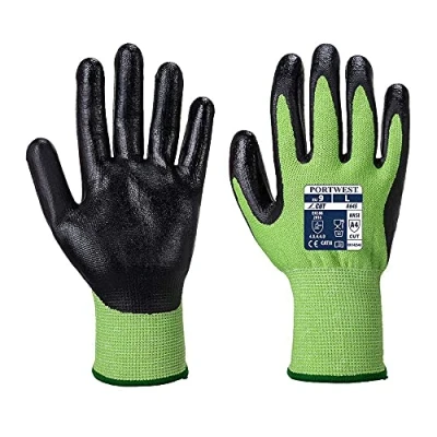 Afbeelding van Portwest A645 Snijbestendig Nitril Coating Handschoen, Normaal, Grootte S, Groen/Zwart
