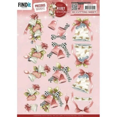 Afbeelding van 3D Cutting Sheets Precious Marieke Ruby Christmas Bells