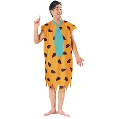 Afbeelding van Rubies The Flintstones Kostuum Fred Flinstone Man Blauw, Oranje, Zwart Maat 56 58 Carnavalskleding Verkleedkleding