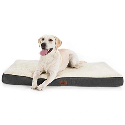 Afbeelding van Orthopedisch hondenbed voor grote honden 112x81x7,6cm hondenkussen pluizige hondenmat wasbaar hondenmatras in grijs