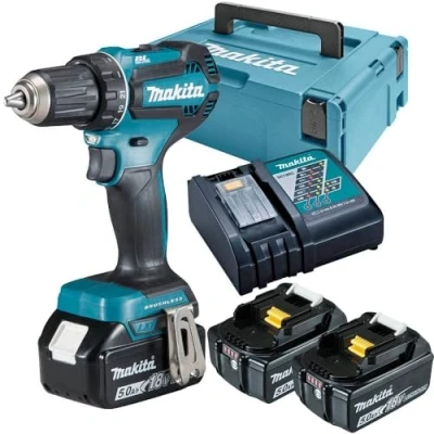 Afbeelding van Makita DDF485RTJ3 18v Boor en schroefmachine brushless 5,0 Ah accu (2 st), snellader, Mbox + 3e
